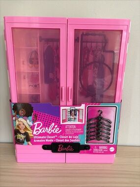 Barbie New! Pink Closet Storage Organizer with Hangers